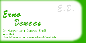 erno demecs business card