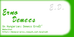 erno demecs business card